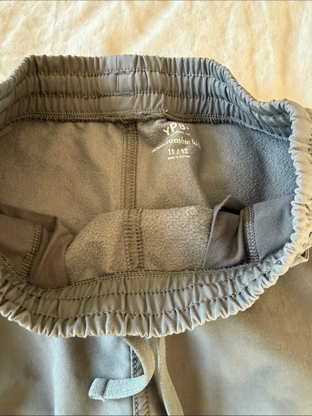 abercrombie kids Gray Cargo Jogger Pants with Elastic Cuffs